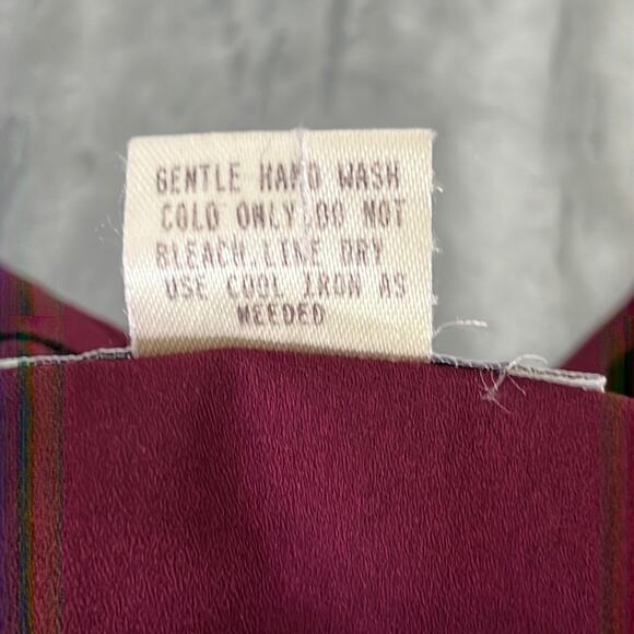 Vtg MW Modern Woman Size 18 20W Wine Red Print Flocked 2 Pc Maxi Skirt Blouse - Picture 5 of 15